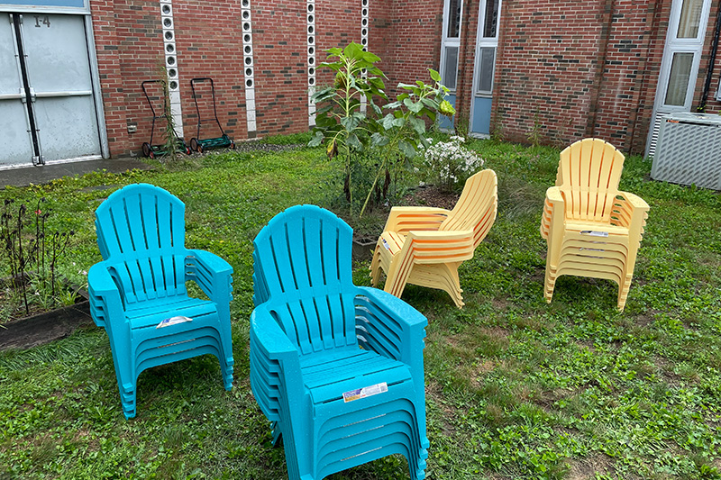 new chairs donated for our outdoor learning space